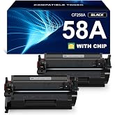 58A Toner Cartridge Compatible for 58X HP 58A Toner Cartridge Black 2-Pack | Work with 58A CF258A MFP M406dn M428fdw M428fdn M428dw Pro M404n M404dn M404dw M430f M404 M406 M428 Printer ink, with chip