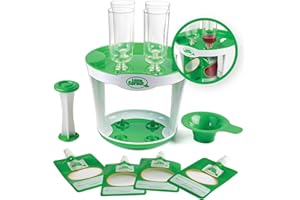 SPROUT CUPS Baby Food Maker for Infants & Toddlers (11 Piece Set)- 4 6oz Food Squeeze Purees at Once w/Fill Station, Pouches, Funnel, Tubes & Plunger- Dishwasher Safe & BPA Free for Semi-Solid Food, Gift