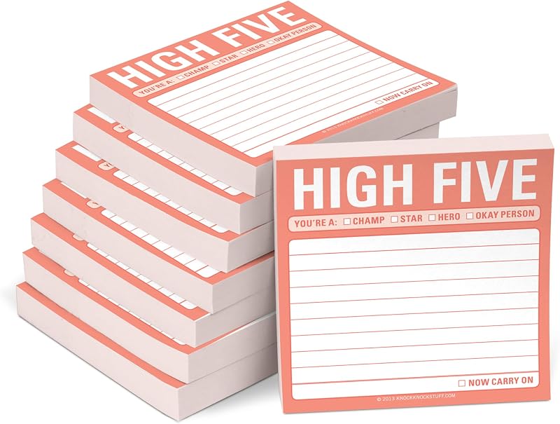 Knock Knock 8-Pack Sticky Notes High Five 3 x 3 inches 100 sheets