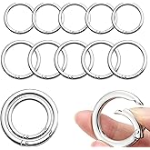 Keeshibao Trigger Spring O Rings Round Carabiner Clip, Large Metal Keychain Clip for Car Keys, Keyrings Buckle, Bags,Purses