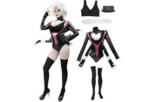 DAZCOS Cosplay Bodysuit Black jumpsuit Full Set Outfits with socks for Women Halloween