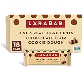 Larabar Chocolate Chip Cookie Dough, Fruit &amp; Nut Bars, 18 ct, 28.8 oz | Gluten-Free, Vegan, Kosher, Non-GMO, Fair Trade Choc Chips, 6 Real Ingredients, No Artificial Sweeteners