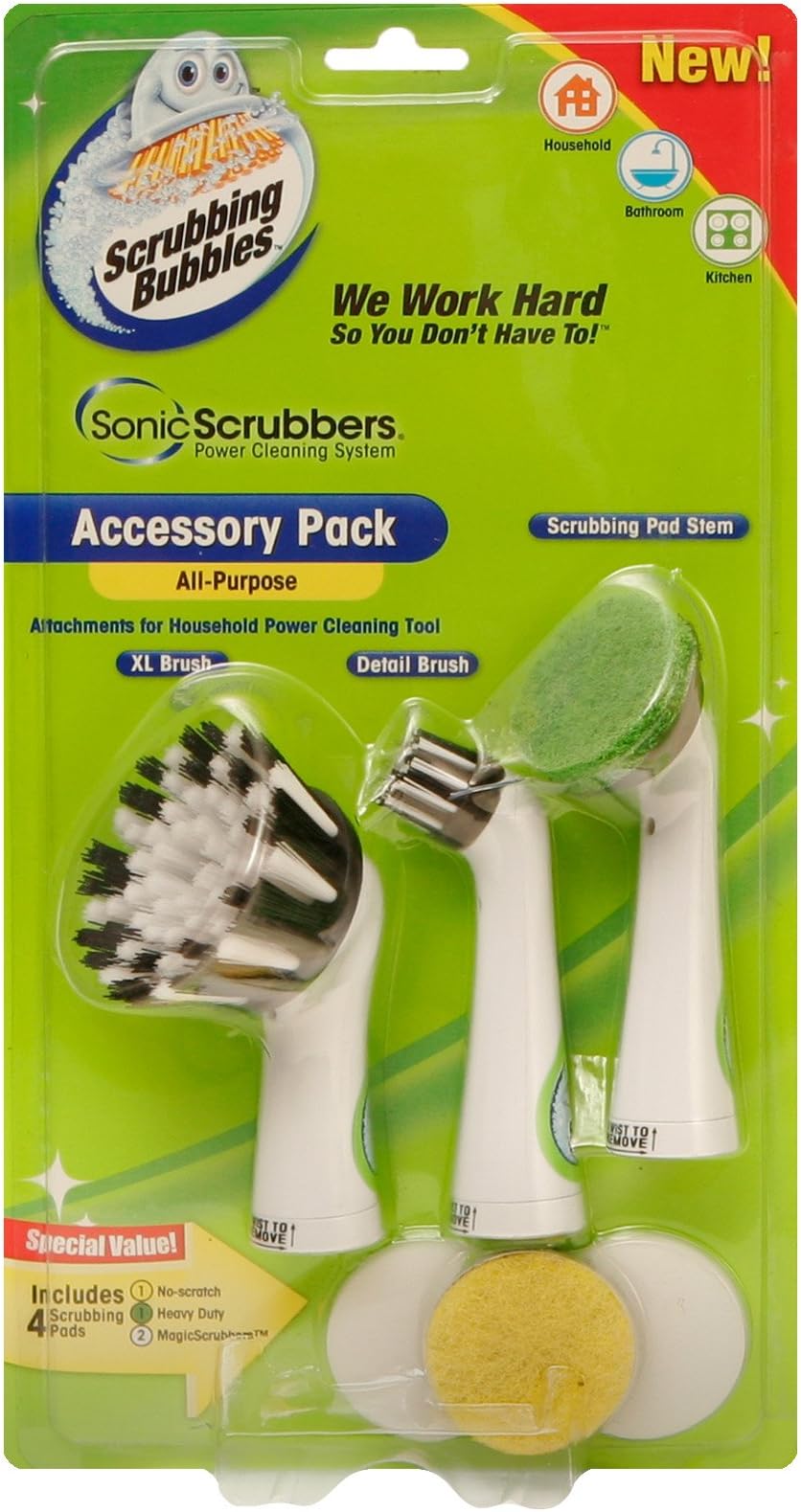 SonicScrubbers HALG Scrubbing Bubbles Household All Purpose Accessory Pack