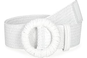 WAIST WOW Straw Woven Elastic Belt for Women Stretchy Belts for Dress Fashion Boho Belt Rattan Waist Belt Raffia Ladies Belt