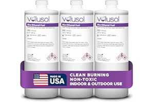 Volu Sol Fireplace Fuel, Ventless, Bio-Ethanol, Clean Burning/Eco-Friendly (1000mL /32 oz.) (Pack of 3)