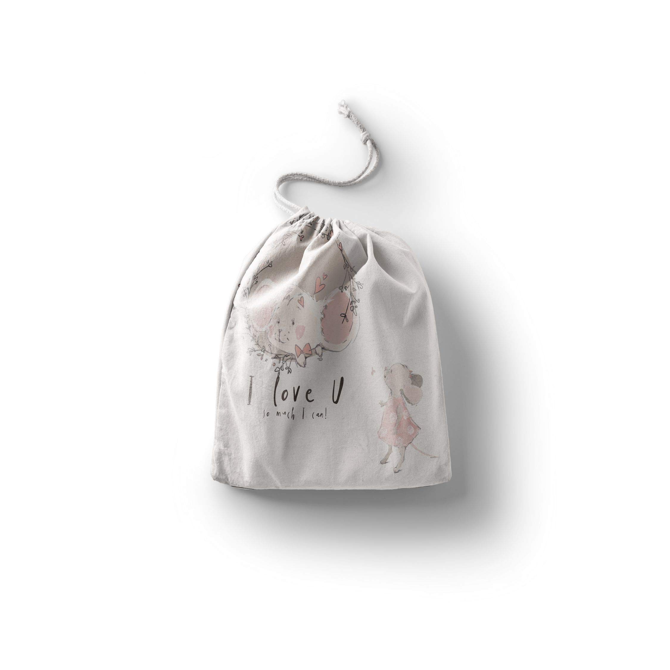 Bonamaison Printed Cotton Produce Bag with Drawstring, Reusable Grocery Bag, Biodegradable Eco-Friendly Bags, Travel Pouch, Sachet Bags, Shopping Bag, Eco Friendly, Foldable, Size: 20x30 Cm