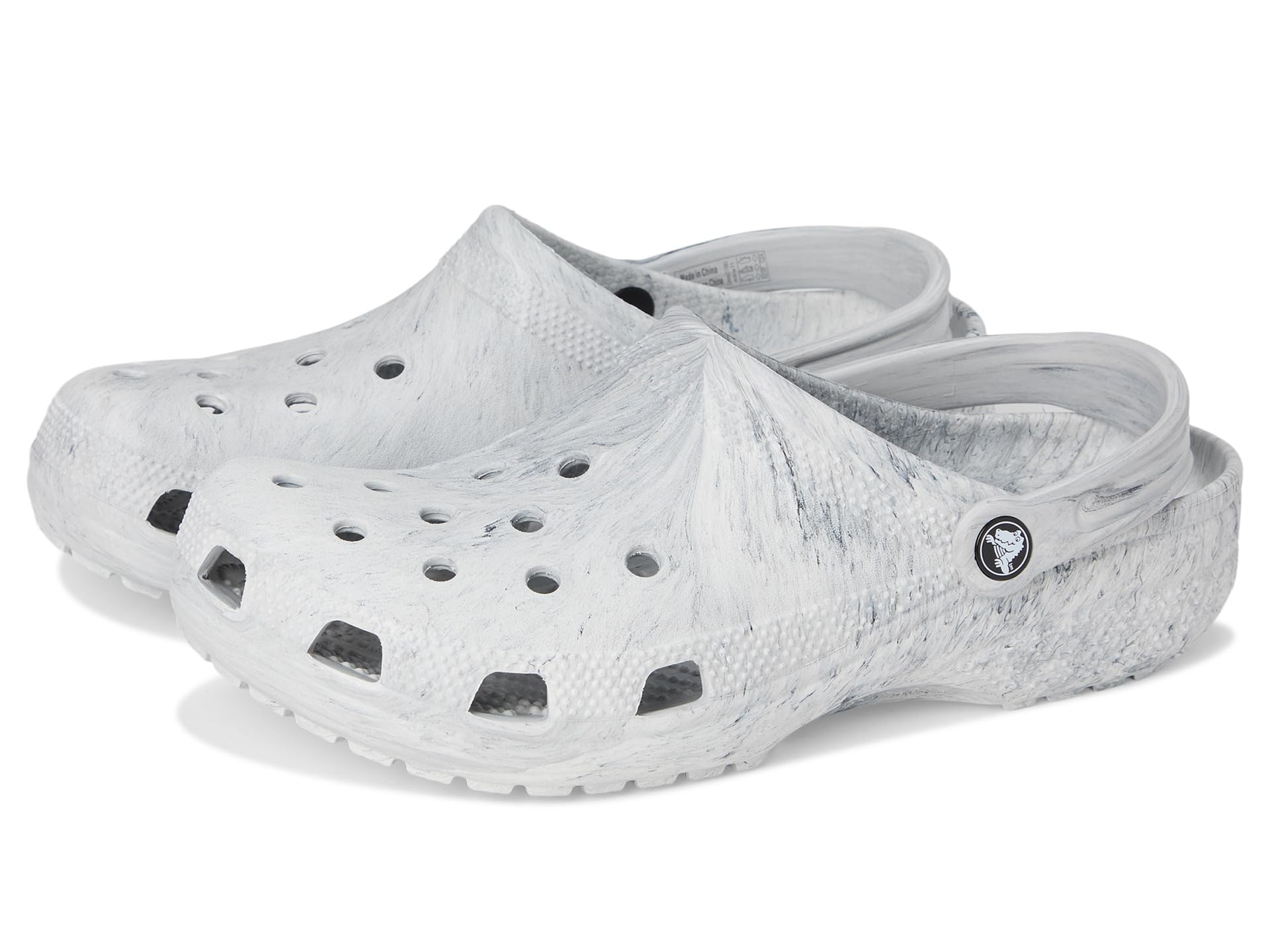 Crocs Unisex Classic Marbled Tie-Dye Clog Grey Swirl Men 6/Women 8 Medium Image