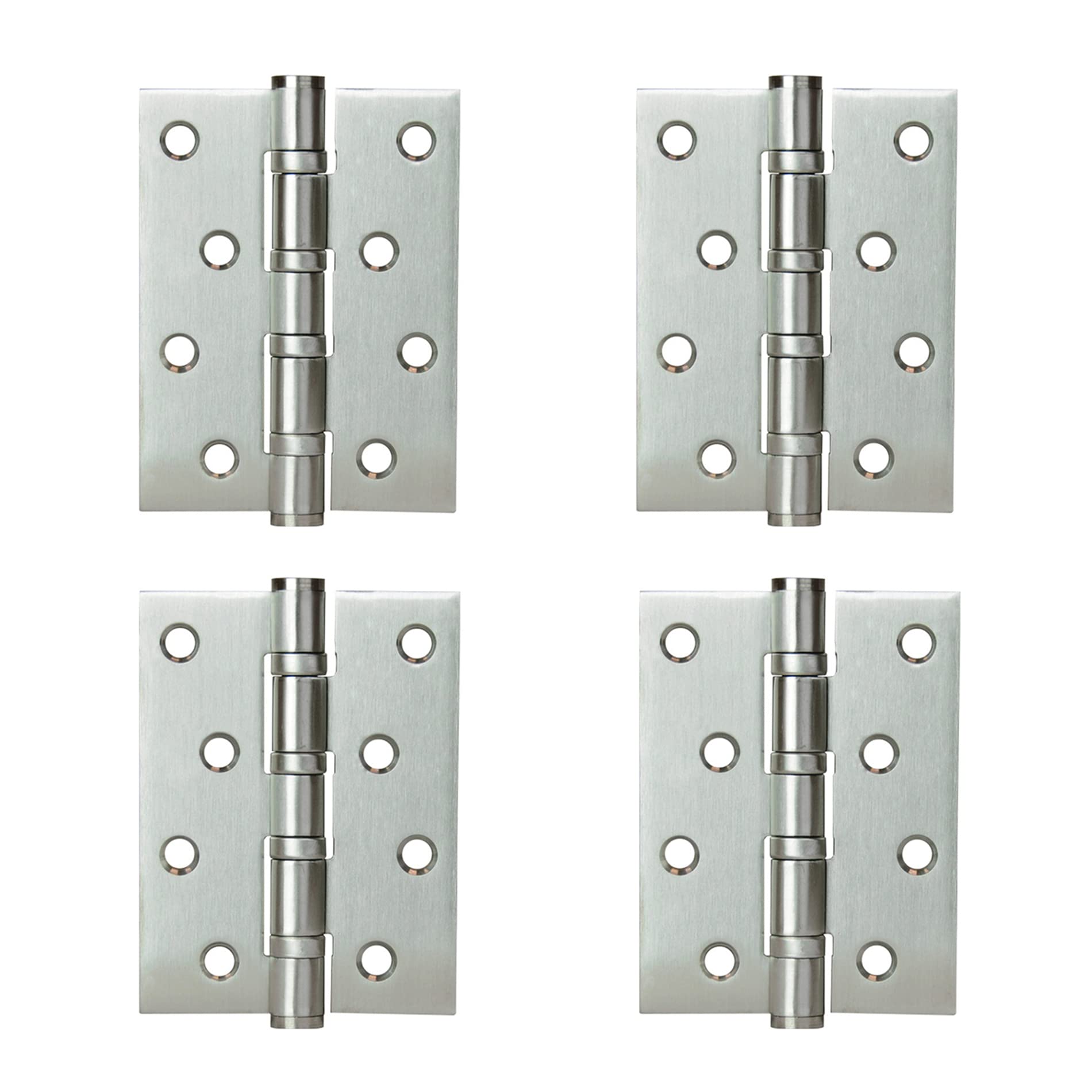 LOOTOCH Heavy Duty Door Butt Hinges 4BB Ball Bearing Stainless Steel Indoor Hinge 102 x 76mm (4 inch) Load Capability 80kg Satin(4 Pieces)