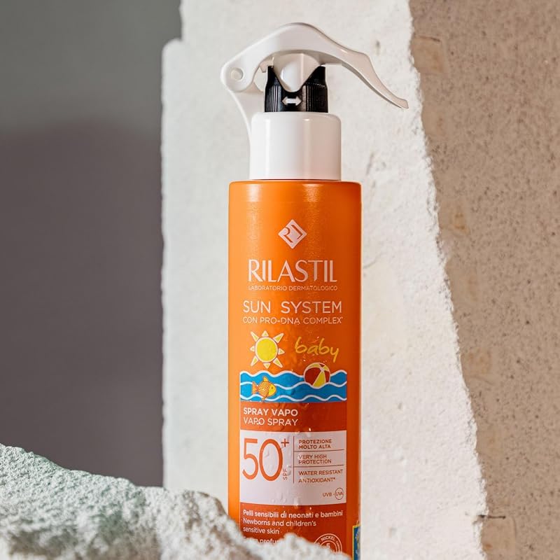 Sun System Spray Baby, Vapo, Emulsione Corpo, Texture Leggera, per Pelli Sensibili di Neonati e Bambini SPF 50+ Protezione Molto Alta, Confezione da 200ml
