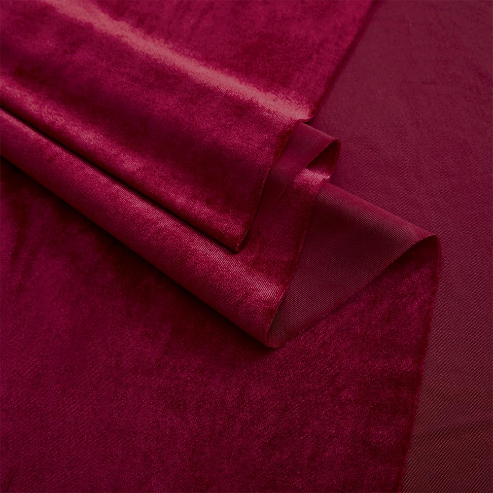 Wine Red Velvet Fabric by The Yard,1 Yard 60