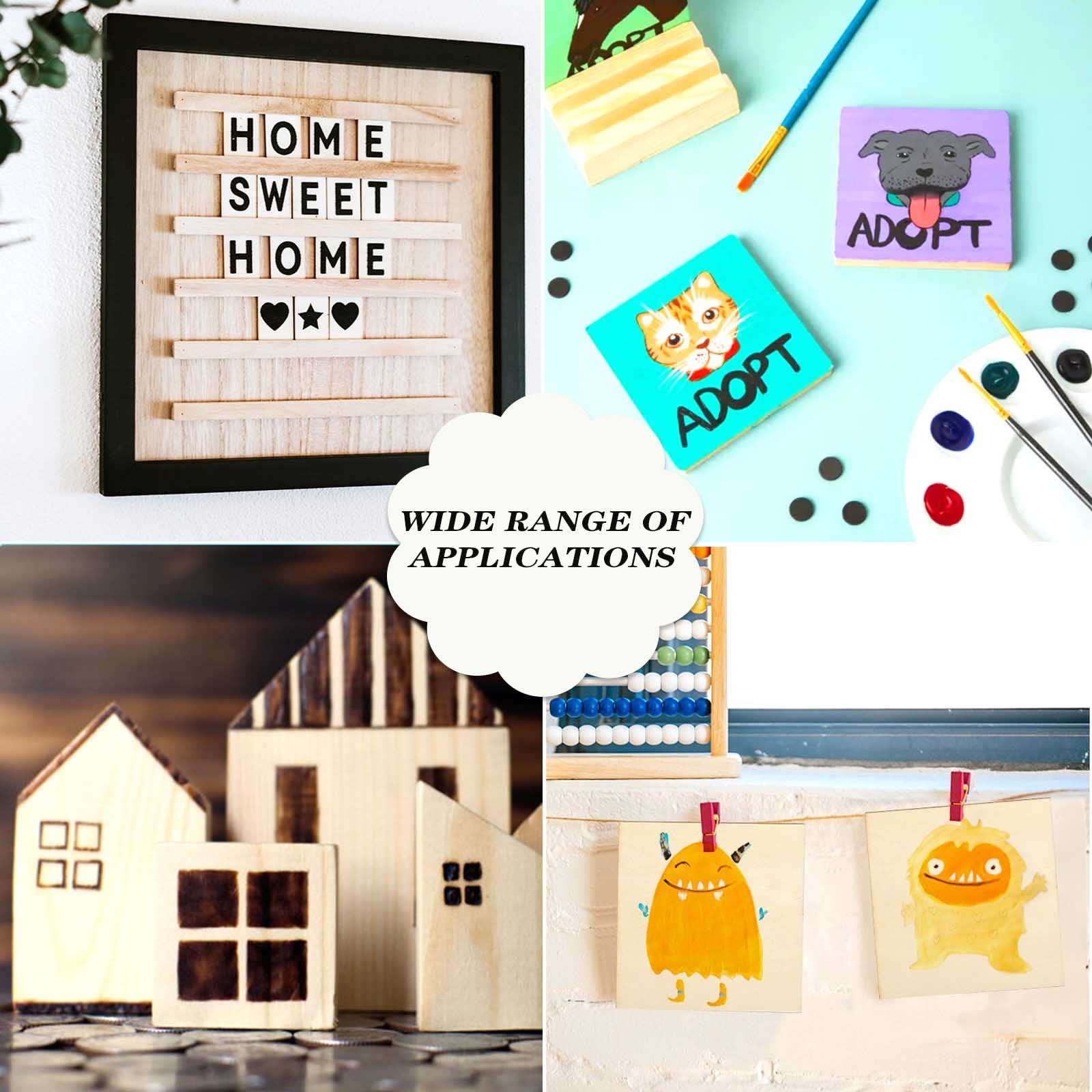 30PCS Wooden Squares for Crafts, 1/4 Inch Thick Natural Blank Square Blocks, Unfinished Wood Blocks for DIY Crafts, Engraving, Wood Burning, Painting (2 x 2 inch)