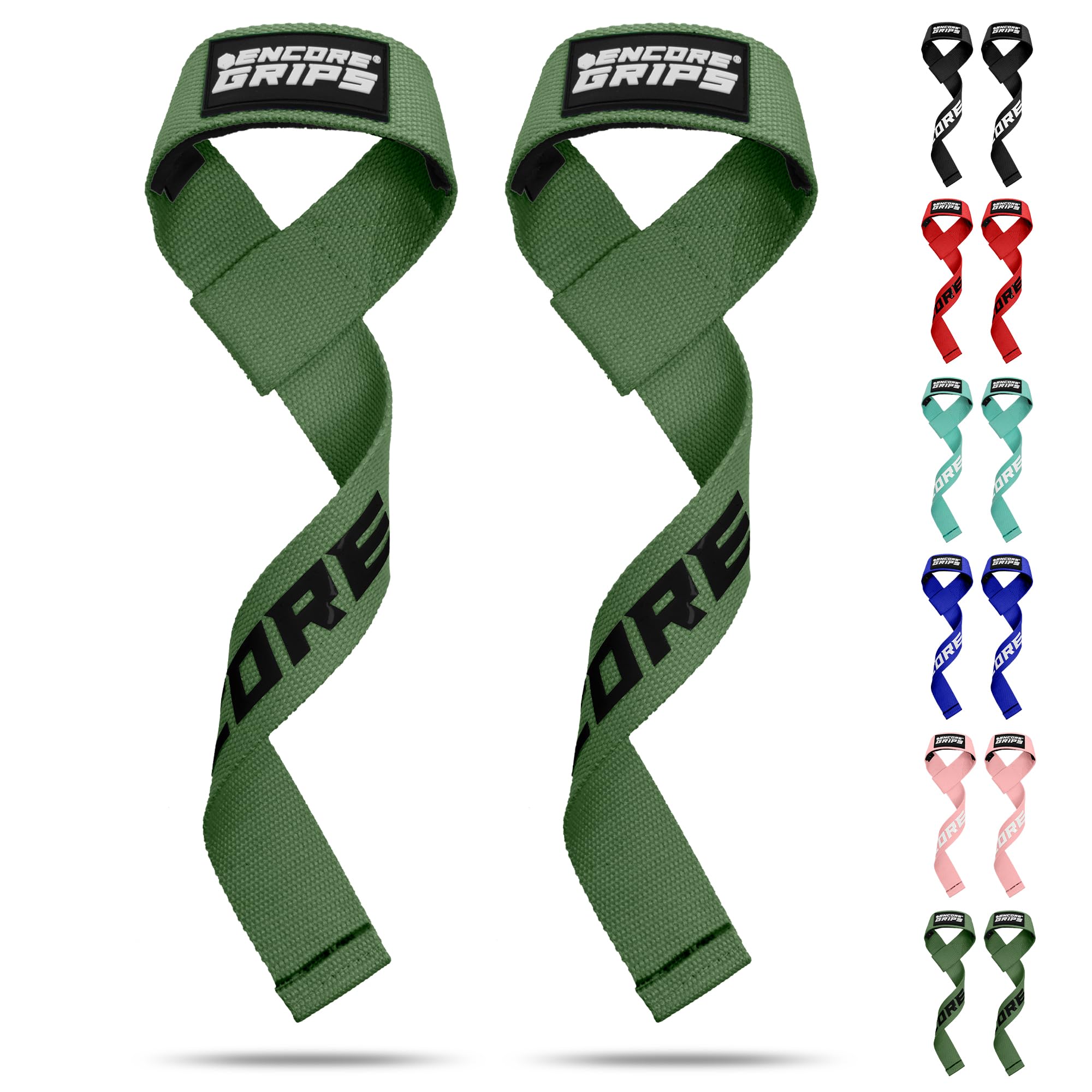 Lifting Straps for Strength Training, Fitness, Bodybuilding (Neoprene Padded), Weight Lifting, Weight Lifting Straps, Weight Training for Women and Men, Wrist Bands (Army Green-Silicone)