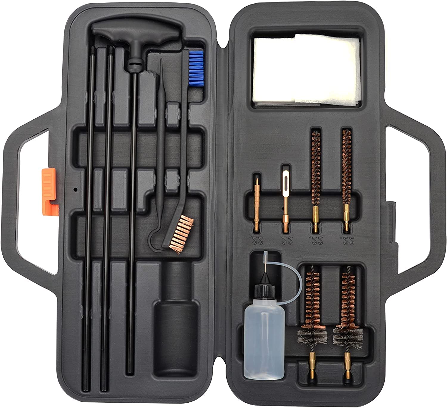 BOOSTEADY Gun Cleaning Kit Elite Version for 5.56 Cleaning Kit .22 Rifle Gun Cleaning Kit with Bore Chamber Brushes with Portable Compact Case