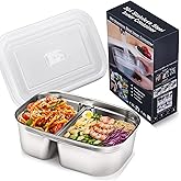 Buddew 1.5L 304 Stainless Steel Inner Container with Compartments Electric Lunch Box, Removable Replacement Tray with Sealed Silicone Cover, Easy to Clean, Eco Friendly and Dishwasher Safe