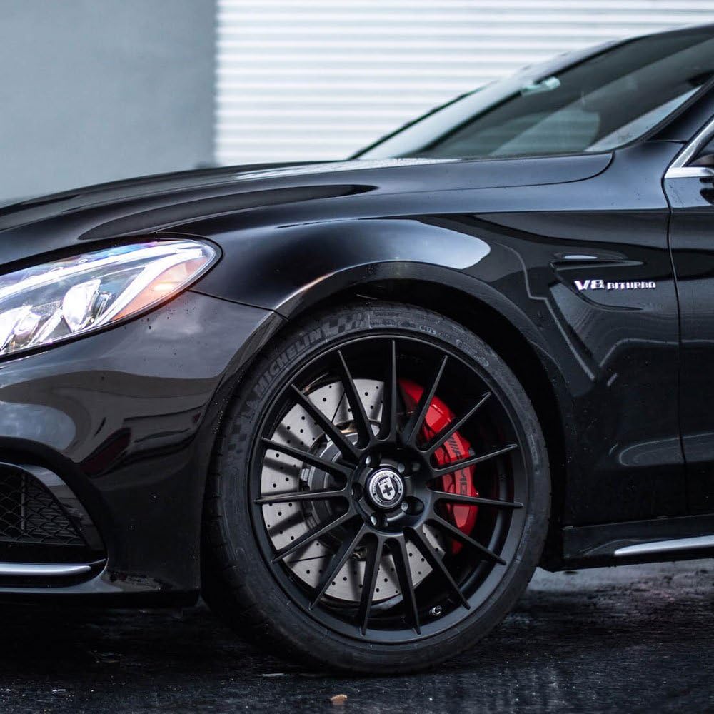 19" HRE Wheels FF15 Flow Form Tarmac Concave Rims Only Set Of 4 Includes Vibe Motorsports License Plate Frames Fits Benz W205 C250 C300 C350