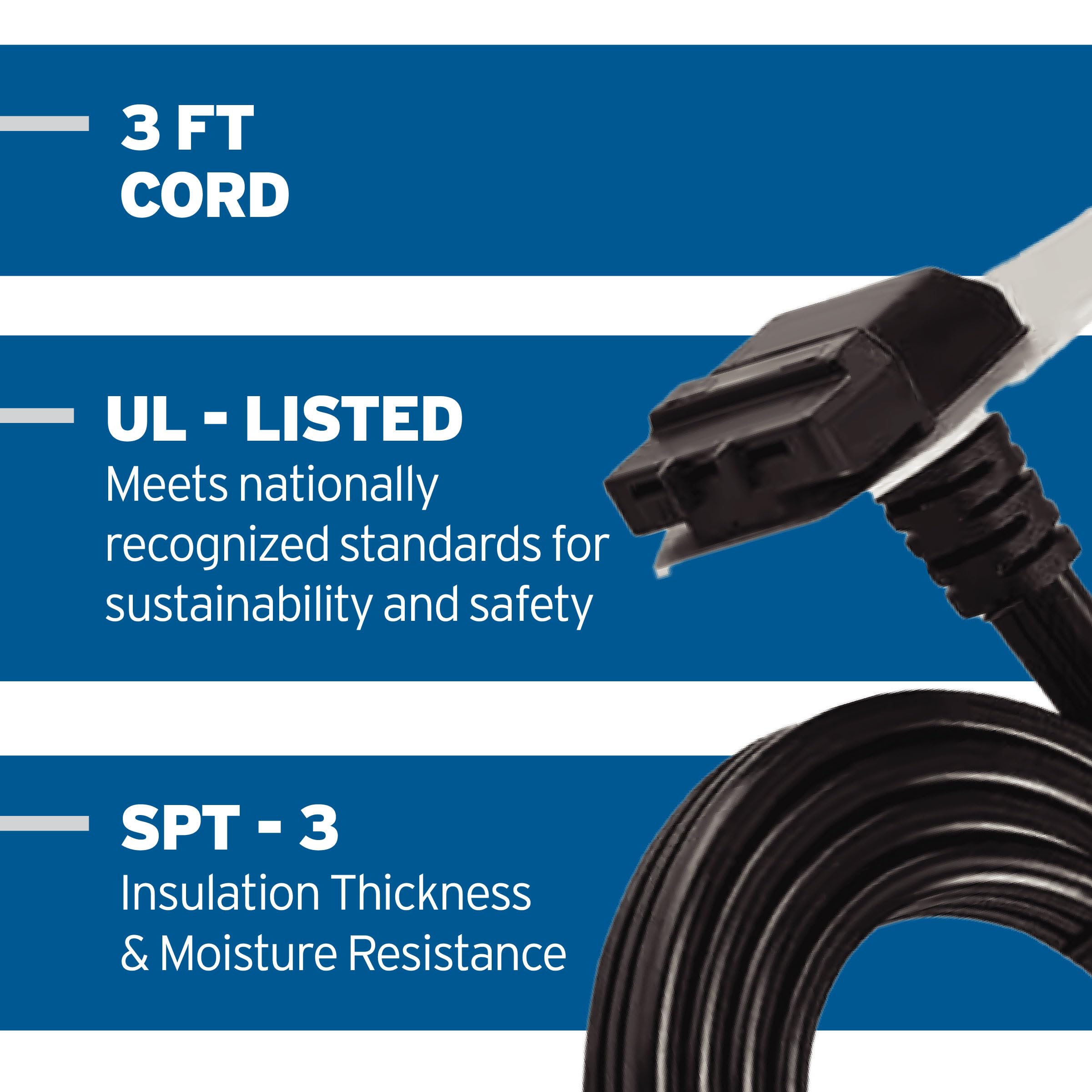 INSINKERATOR Garbage Disposal EZ Connect 3-Foot Power Cord for EZ Connect Power and Advanced Series Continuous Feed Food Waste Disposer Models, CRD-EZ, Black