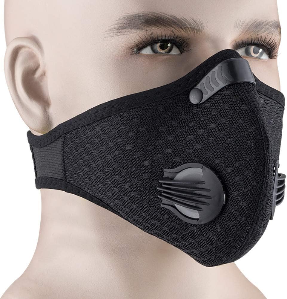 lilico Dustproof Mask Activated Carbon, Filtration Exhaust Gas Anti Pollen Allergy PM2.5 for Workout, Running, Motorcycle Cycling Mask