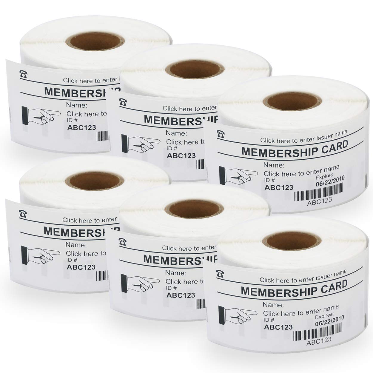 BETCKEY - 6 Rolls 11356 Self-Adhesive Labels Compatible with DYMO S0722560, 41mm x 89mm, 1800 Name Badge Compatible with DYMO LabelWriter 450, 4XL, NOT Fit 550 or 5XL