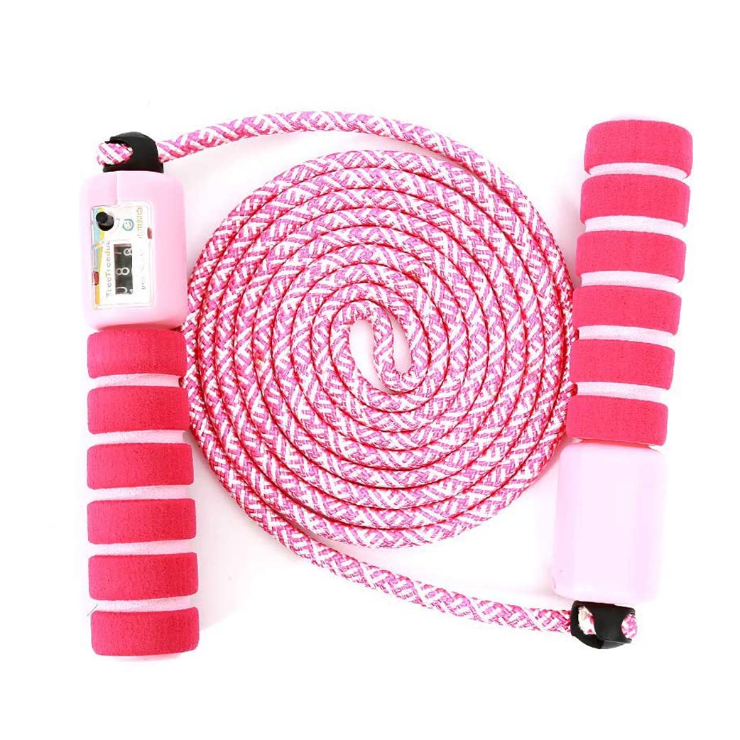 Sunshine Smile Pink Adjustable Memory Foam Grip Jump Rope for Kids, Boxing, MMA, Crossfit, Gym — image 1