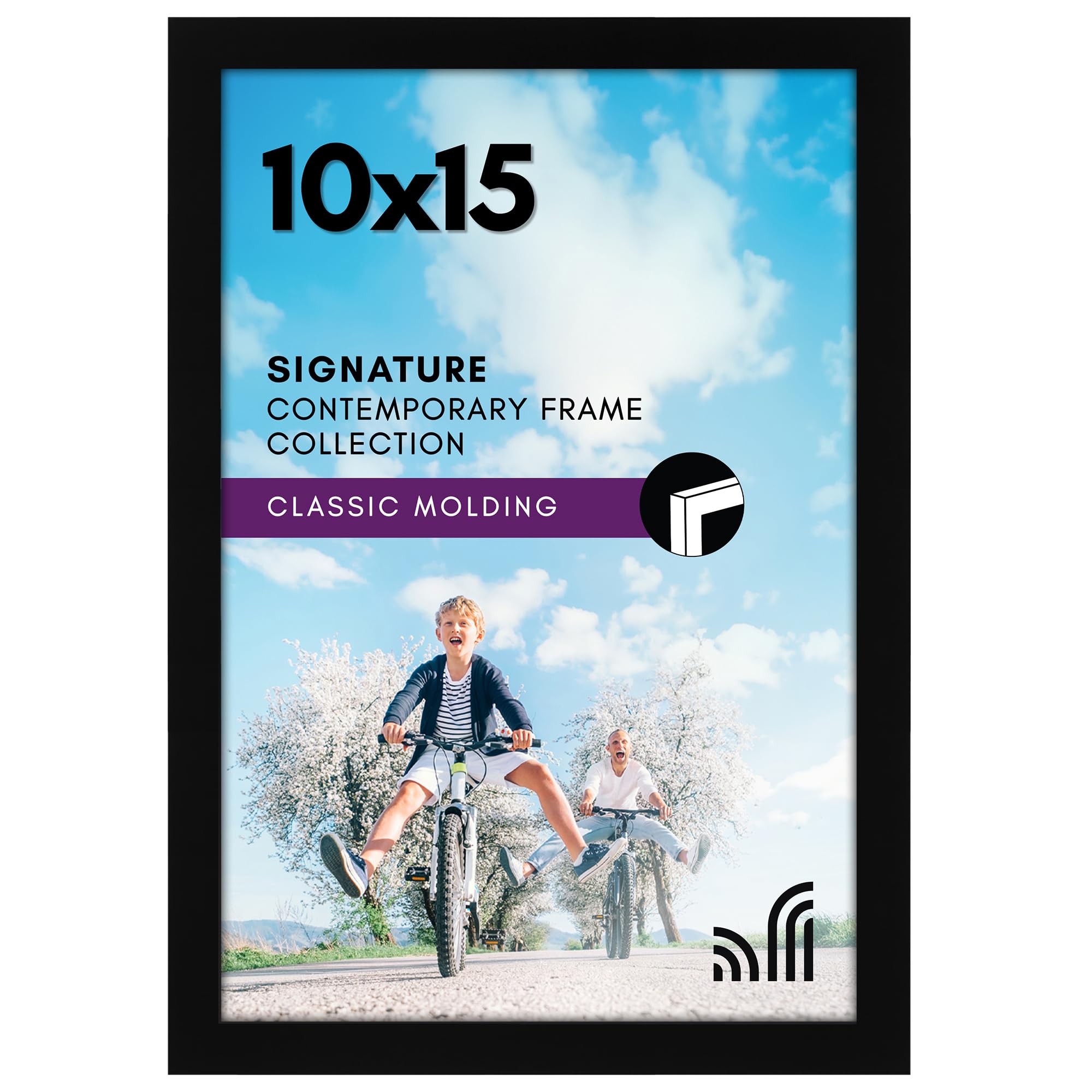 Photo 1 of Americanflat 10x15 Picture Frame with Shatter-Resistant Glass - Signature Collection - Gallery-Style Frames Made of Engineered Wood - Photo Frame for Wall Display - Black