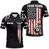 GABITA Personalized Billiards Shirts, Pool Shirts for Men Billiards, 8 Ball Pool Shirt, Billiard Shirts Unisex, Team Billiard