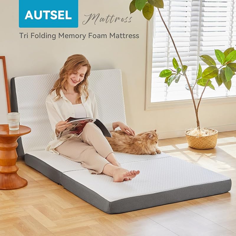 Klappmatratze 120x200x15cm 3-teilige Faltmatratze Camping Matratze — Foto 6 von 7