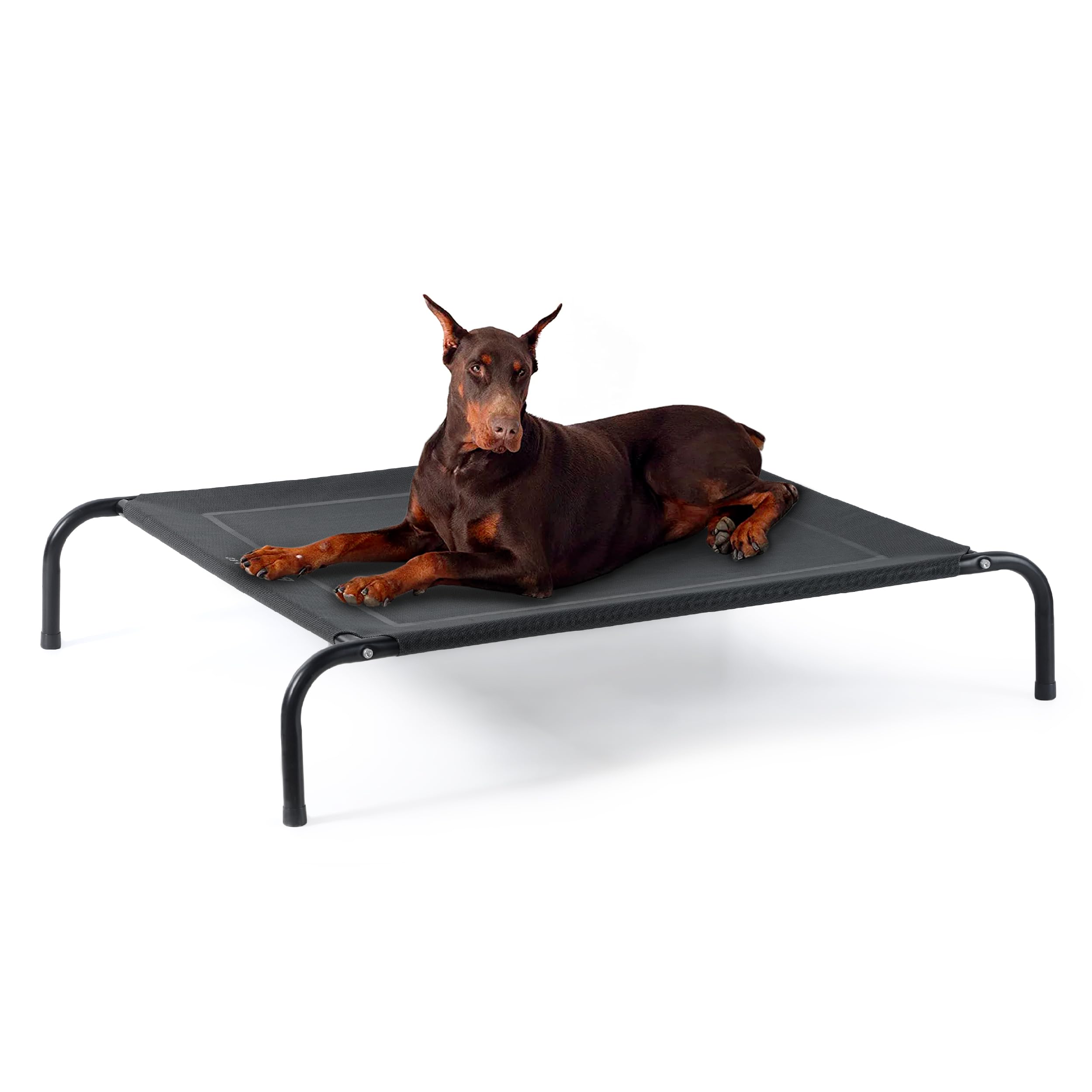 Photo 1 of Bedsure Outdoor Elevated XL Dog Bed, Portable Indoor & Outdoor Cooling Raised Cot Pet Hammock Bed with Skid-Resistant Feet, Frame with Breathable Mesh, Black, 54 inches