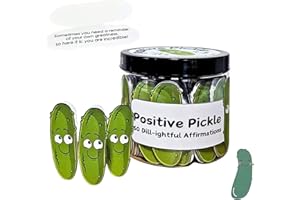 BOOMY LINS Positive Pickle, Emotional Support Pickle, Mini Affirmation Card Jar, 30/60 Unique Positive Messages, Positive Pickle Affirmation Cards, Decorative Jar Gifts to Cheer Up a Friend (30, Pickle)