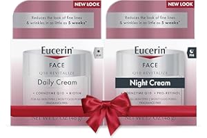 Eucerin Q10 Skin Care Set, Anti Wrinkle Daily Face Cream with Biotin (1.7 Oz) + Anti Wrinkle Night Cream with Pro-Retinol (1.7 Oz), Holiday Gifts for Self Care for All Skin Types