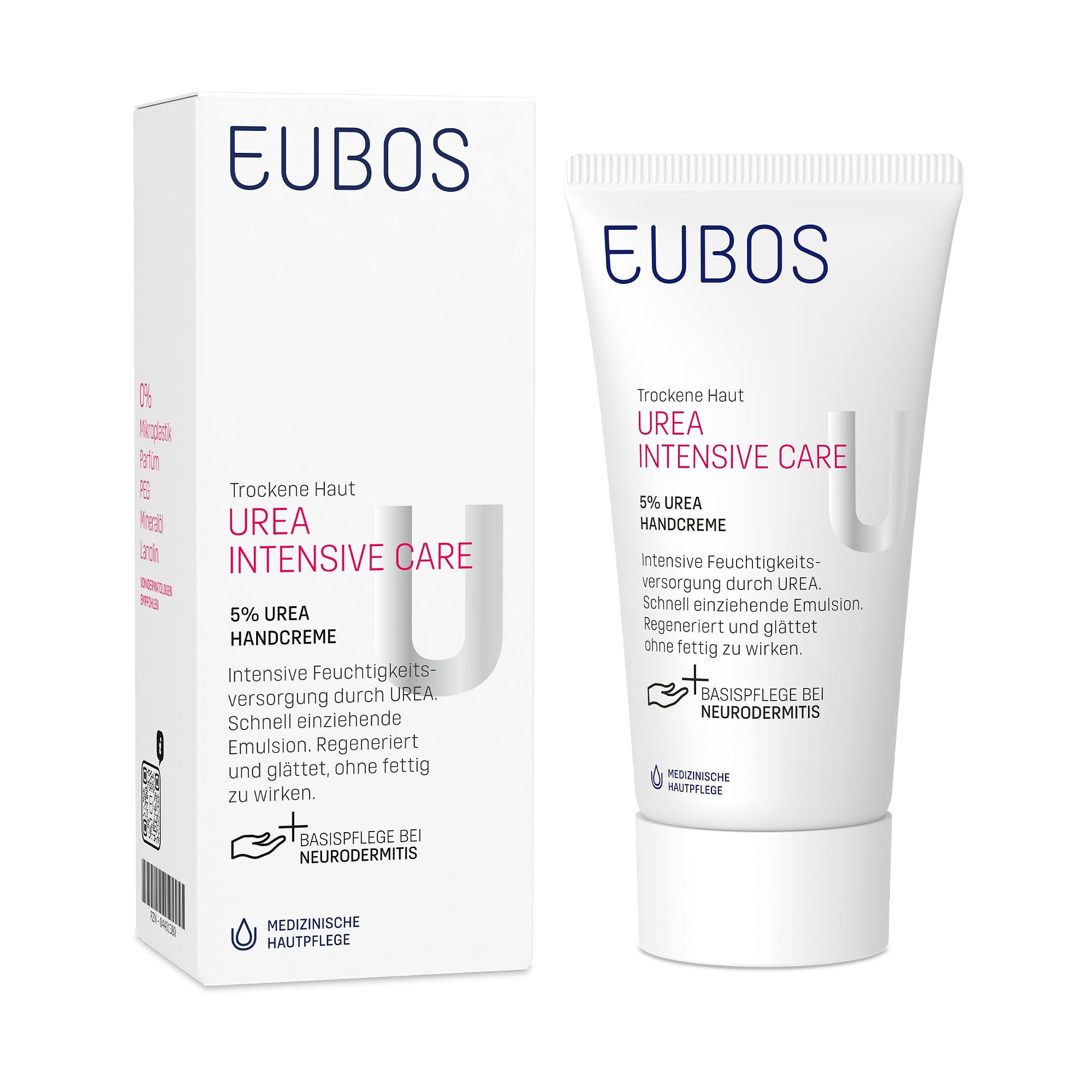 Eubos 5% UREA Hand Cream for Dry Skin Daily, Dermatologically Confirmed, Improvement Hydration Capability of the Skin, Special Care Cream, 75 ml