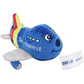 Daron Southwest Plush Airplane Toy for Kids Ages 3+ | Officially licensed, soft plush plane, hand washable, approx. 9 x 9 x 5 in., comforting companion