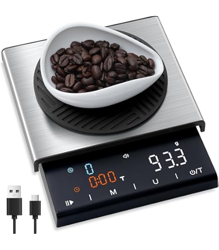 GRAM PRES Mini Coffee Scale With Timer - Rechargeable Espresso Scale, 2kg/0.1g Precision - View #2