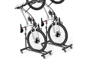 Housolution Vertical Bike Stand with 360°Wheels up to 29", [2 Pack]Adjustable Height, No Drilling holds up to 80lbs, Freestan