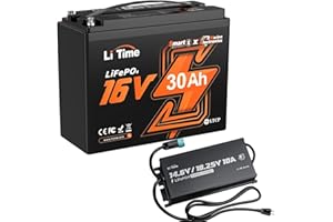 Litime 16V 30Ah Lithium Fish Finder Battery with 10A Charger - Bluetooth 5.0 | Powers Livescope, ActiveTarget, Mega Live | Compatible with Garmin, Lowrance, Humminbird