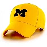 Officially Licensed Michigan University Yellow/Blue MVP Hat Classic Team Logo Adjustable Structured Cap