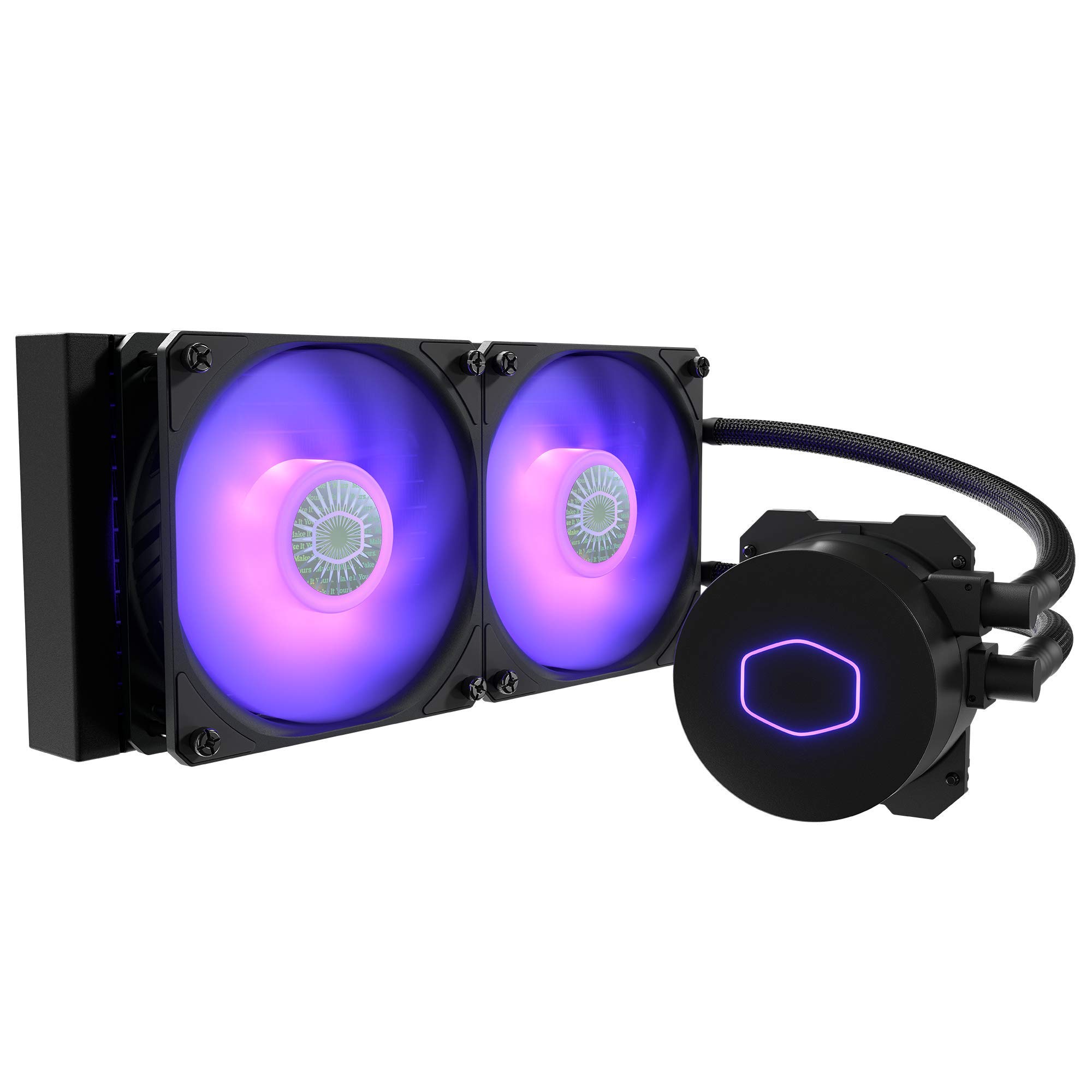 Cooler Master MasterLiquid ML240L V2 RGB CPU Liquid Cooler - Brighter Lighting Effects, 3rd Gen. Pump, Superior Radiator and Dual Advanced 120 mm SickleFlow Fans, Black
