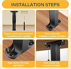 6 PCS Adjustable Height Bed Frame Support Legs