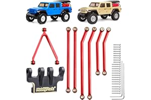 Hobbypark Aluminum High Clearance Links Set Y-Link & Brass Link Mounts for Axial SCX24 Gladiator AXI00005 1/24 Crawler Car Upgrade Parts Replacement