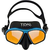 Tidal Freedive Mask - Aluma Pro with Advanced Anti-Fog Technology. Ultra Low Volume Mask for Freediving, Snorkeling and Scuba Diving. Tempered Glass Lens.