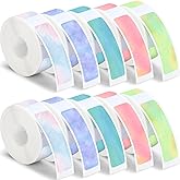 Gersoniel 1600 Pcs Label Tapes Compatible with D30 Label Printer Laminated Labeling Stickers Thermal Labels for Home Office, Watercolor 12 x 40 mm