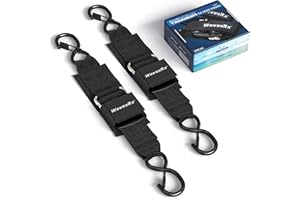 WavesRx Premium Boat & Jet Ski Trailer Transom Straps - Marine Tie Downs - Adjustable via Quick Release Buckle - Must Have Bo