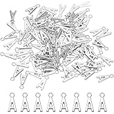 PATIKIL Letter Charm, 100 Pcs Alphabet Charm Initial Pendant Charm Bulk Cute DIY for Jewelry Making Bracelets Earrings Necklace Keychains Crafts, Dark Silver, Letter A