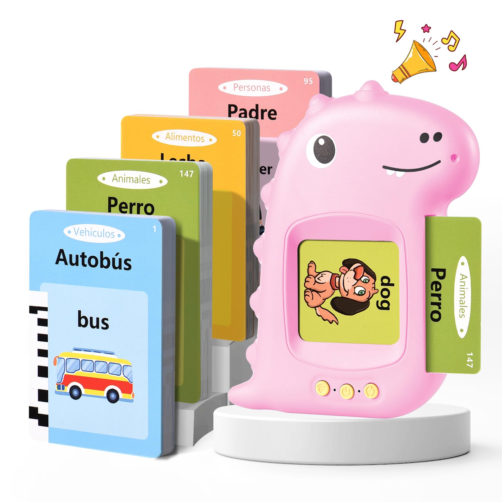 Talking Flash Cards for Toddler Toys for 2 3 4 5 6 Year Old Baby Boys Spanish Learning Resources Sensory Toys for Autism Educational Montessori Toys with 224 Words Interactive Gifts For Kids Age 2-6