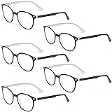 Kerecsen 5 Pairs Retro Round Frame Reading Glasses