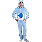 Care Bear Grumpy Bear Hooded Jumpsuit Costume for Adults with Makeup Kit Bundle Option