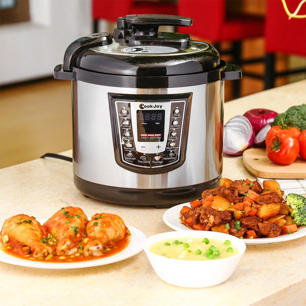 Multifunction Electric Pressure Cooker 6 Litre 8-in-1 Programmable Multi-Cooker with Stainless Steel Inner Pot