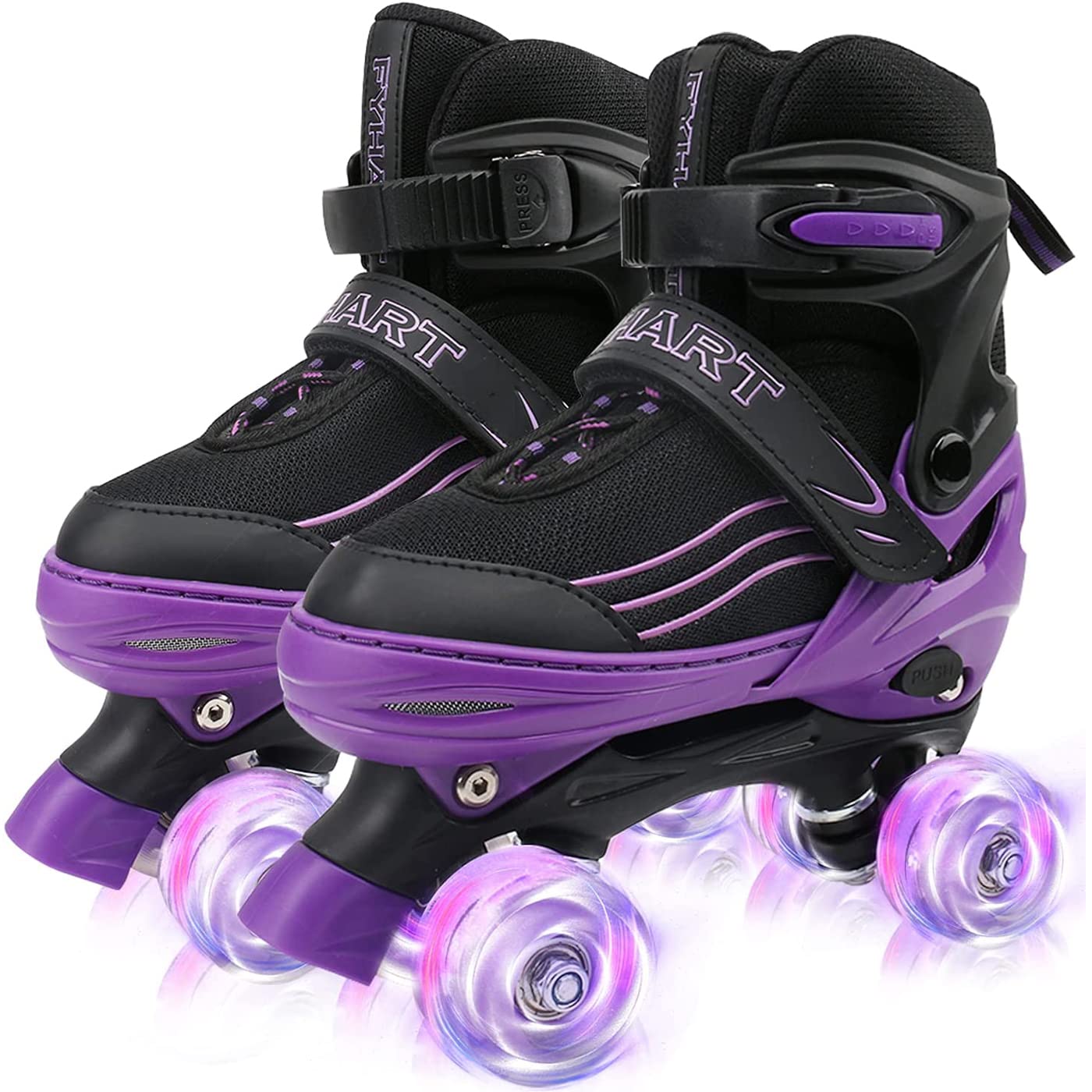 Kids Roller Skates for Girls Boys Adjustable Roller Skates with Light Up Wheels, Fun Illuminating for Girls Boys, Roller skates for Kids Beginners, Suitable for Both Indoor and Outdoor Use, Small