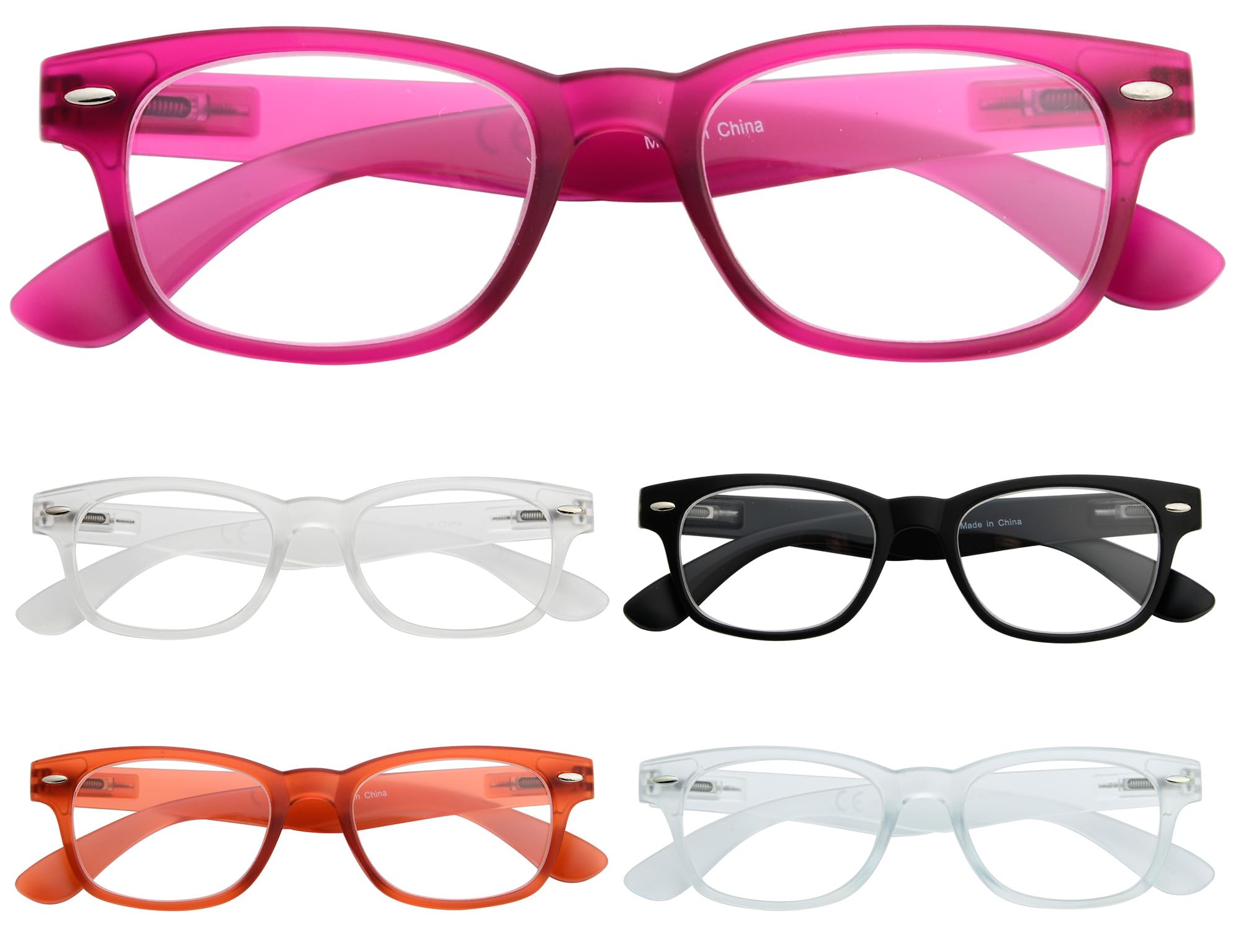 Eyekepper Ladies Reading Glasses - 5 Pack Retro Readers for Women +0.75