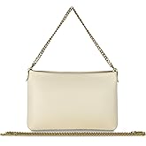 TAKEASY Italian Calf Leather Crossbody Bag for Women with Zipper & Chains | Small Rectangular Shoulder Purse Evening Clutch