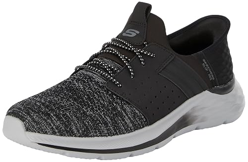 Skechers Men's Garner Newick Slip-On Sneakers, Black Textile/Synthetic, 10 UK